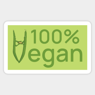 100% Vegan – string beans with cartoon faces Magnet